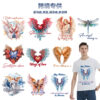 Wholesale Exclusive Sply of Angel Wings Heat Transfer Printing Wings Clothing Printing Iron-On Patches Wholesale Ready Stock Iron-On Decals Gold Foil