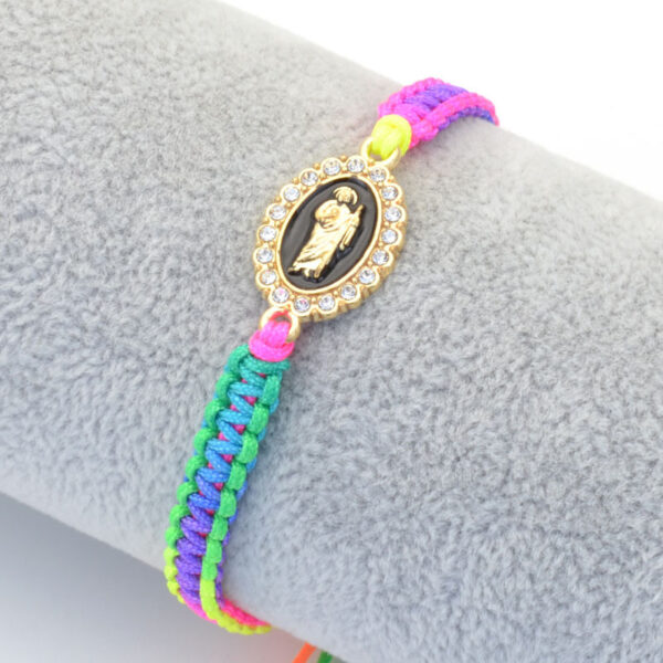 Wholesale Religion Diamond-encrusted Religious Our Lady Woven Bracelet