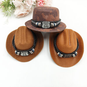 Brown cowboy hat five-pointed star style / L code