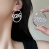 Wholesale 2026 Digital Diamond-Set Circle Earrings