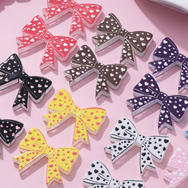 Wholesale 10pcs beaded pen beads UV lace bow milk pattern printed beads