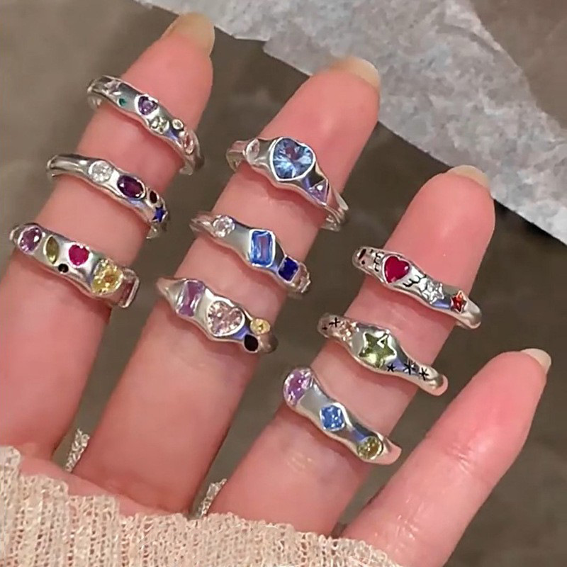 Wholesale Dopamine Love Colored Zircon Open Ring