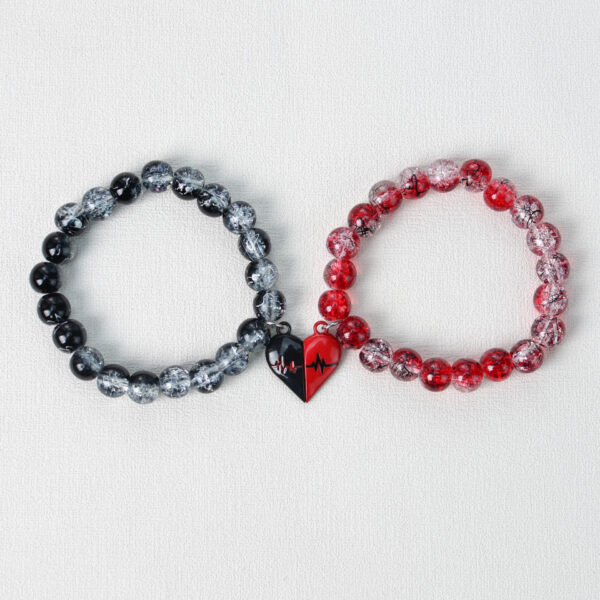 Wholesale 8mm Jade-Like Double-Layer Explosion Glass Straight Hole Round Bead DIY Bracelet