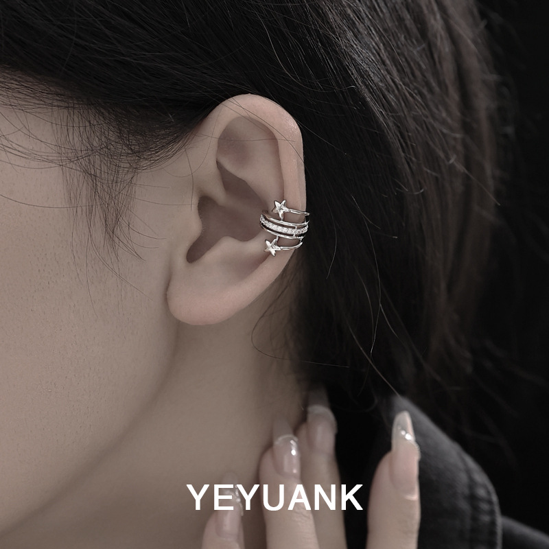 Wholesale zircon dotted Star multi-layer earrings ear bone clip