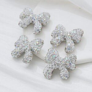 White ab / Colored soft clay full diamond bow height * width 28 * 29mm