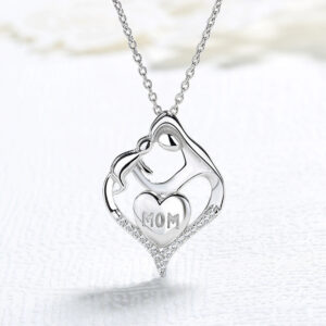 Wholesale Mother-Child Pendant Mother's Day Gift Heart-Shaped Necklace