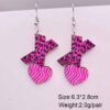 Wholesale Valentine's Day Pink Love Truck Cross Wooden Earrings