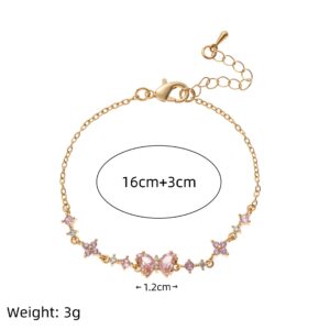 Butterfly flower bracelet-gold