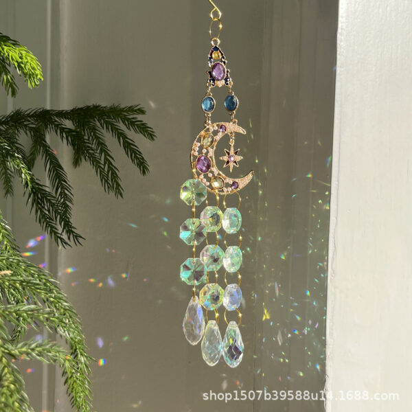 Wholesale colored diamond sun moon stars love wind chime