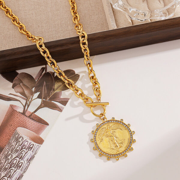 Wholesale stainless steel necklace Eros angel OT buckle fine throwing vacuum necklace