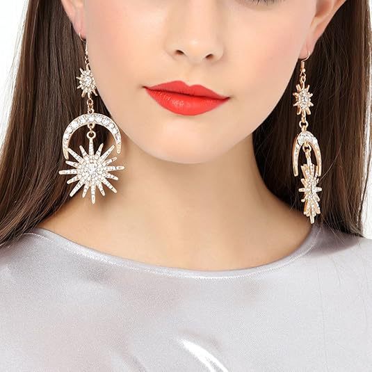 O1CN01NWmFNp23mzvV8EnGG_2213657267299-0-cib Wholesale Goddess Earrings with Diamonds, Sun, Eight-Pointed Star, Moon, Romantic Earrings