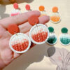 Wholesale Weaving circular geometric soft ceramic earrings