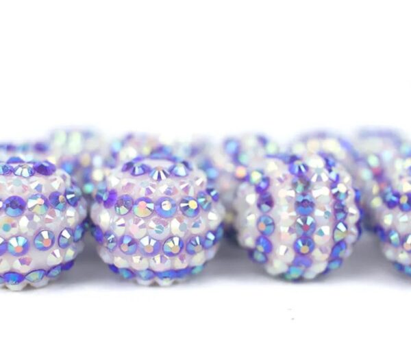 Wholesale 20MM Purple Resin Rhinestone Beads Bubblegum Beads
