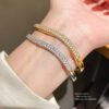 Wholesale 18k genuine gold electroplated zircon round buckle bracelet