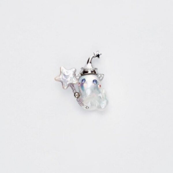 Wholesale Ice cream ghost pentagram cat pearl pendant necklace