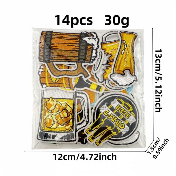Wholesale Cartoon beer embroidered patch cheers pattern
