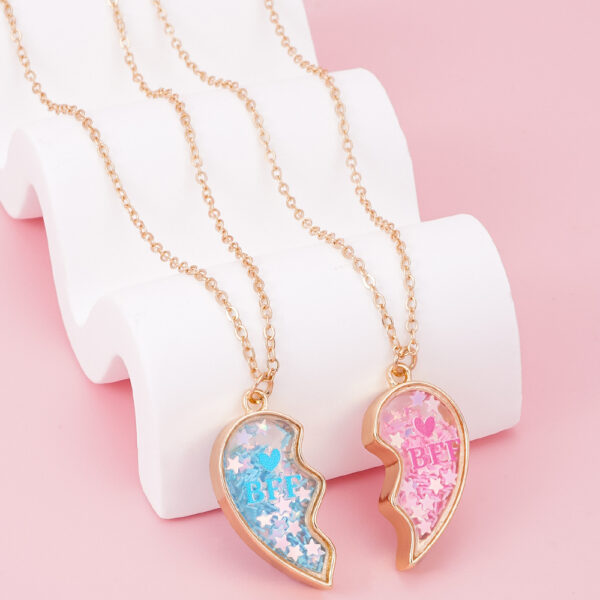 Wholesale Heart-Shaped Set Pink Heart Princess Necklace