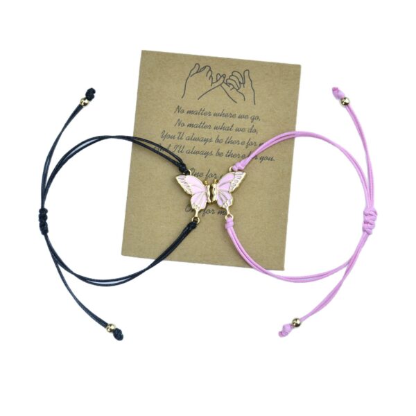 Wholesale Colorful butterfly hand woven adjustable bracelet