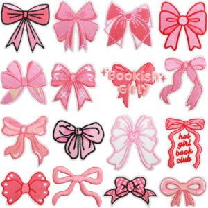 Wholesale Pink bow embroidered patch