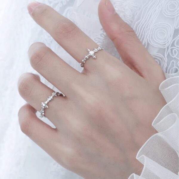 Wholesale Minimalist Fashion Cross Zircon Open Couple Rings Niche Design Light Luxury High-End Cool Style Rings for Women