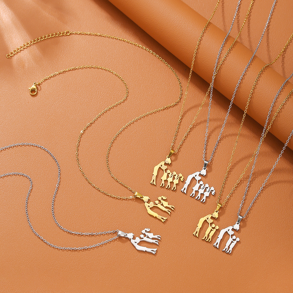 Wholesale Mother's Day Necklace Mother's Son Daughter Love Pendant Parent-Child Gift Jewelry