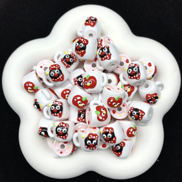 Wholesale KTpingu water cup heavy oil hand-painted beads loose beads beaded DIY jewelry accessories bracelet mobile phone chain pendant cute grains