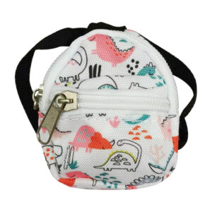 White dinosaur 8x7cm small school bag