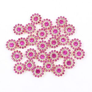 Rose red (roasted color) / 14mm three-layer sunflower (glass diamond)