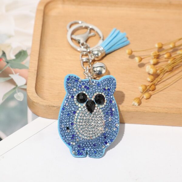 Wholesale cartoon owl rhinestone keychain