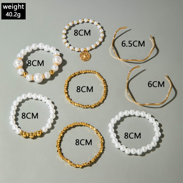 Wholesale Multi-layered Pearl Bracelet and Gold Bangle.