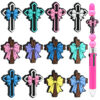 Wholesale Random 100pcs Colorful Bow Cross Focal Beads