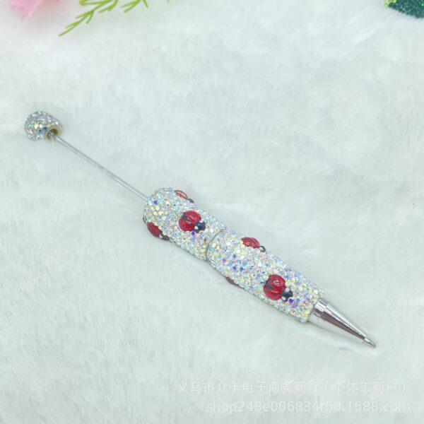 O1CN01Nplw5d1okxyaVNHai_2218132465264-0-cib Wholesale Diamond-Encrusted Electroplated Ladybug DIY Fancy Beadable Pens