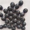 Wholesale 5pcs 20mm Acrylic Halloween Black Spider Web Print Beads