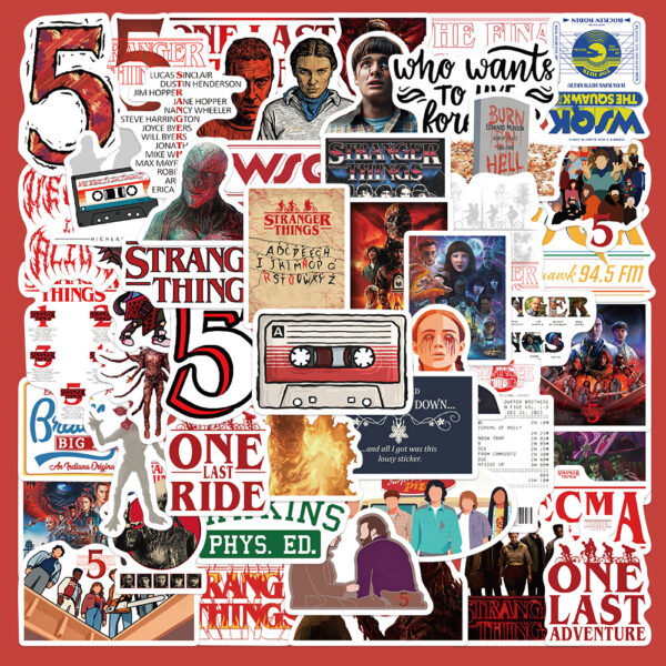 Wholesale 50pcs colorful cartoon characters with letters Waterproof Vinyl Stickers