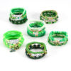 Wholesale St. Patrick's Day Green Lucky Clover Soft Ceramic Bracelet Set