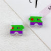 Wholesale 10pcs double-sided printed cartoon pig puzzle acrylic beads
