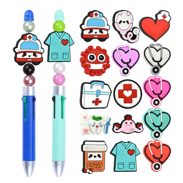 Wholesale Random 100pcs Medical Care Series Pvc Soft Plastic Removable Handmade Beads