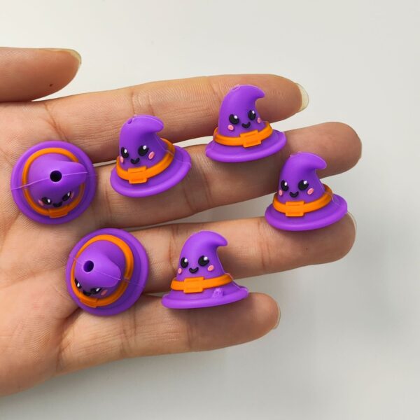 O1CN01NvUn1b2FO3gW4y70G_2216349148869-0-cib Wholesale 10pcs 3D Hot Selling Halloween New Witch Hat Three-dimensional Silicone Cartoon DYI Beads