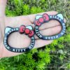 Wholesale 10pcs cartoon cat tie ring through-hole double-sided photo frame Acrylic Beads OLY Exclusive