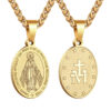 Wholesale Double sided portrait medal cross stainless steel necklace