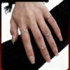 Wholesale New Star Track Zircon Niche Design Personalized Tail Ring Cold Style Light Luxury High-End Non-Fading Open Ring for Women