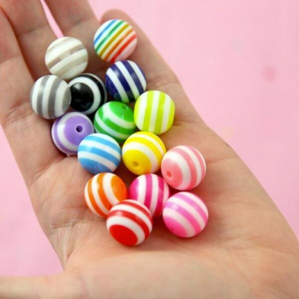 O1CN01NwVqhK1QErJSREGCa_2201245431945-0-cib Wholesale 5pcs 20MM Resin Stripe Beads DIY Random Mixed Color Stripe Resin Beads
