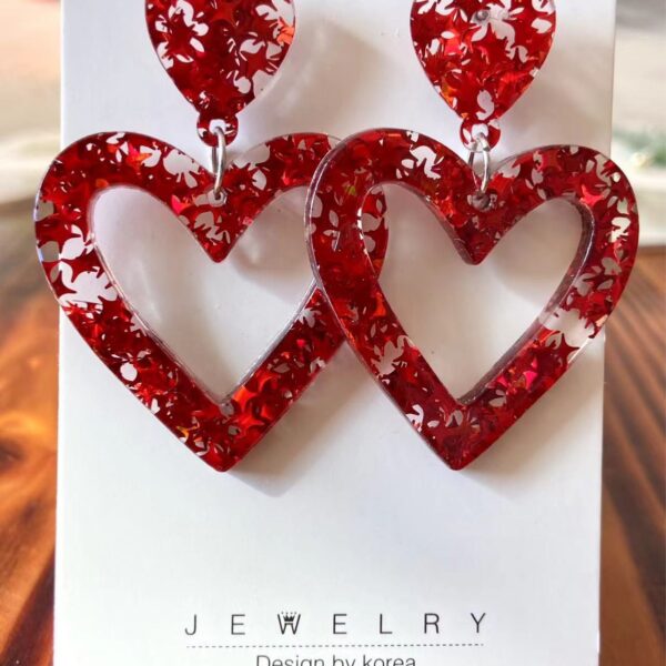 Wholesale Valentine's Day Acrylic Love Peach Heart Earrings