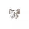 Wholesale Brushed silver butterfly opening adjustable ring