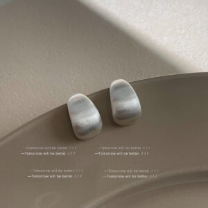 Water drop arc brushed Silver-Silver Needle