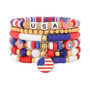 Usa 6-piece set of round flags