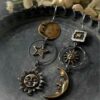Wholesale Vintage pentagram sun moon long pendant earrings