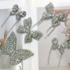 Wholesale Diamond Silver Butterfly Double Layer Self Adhesive DIY Patches