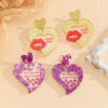 Wholesale Valentine's Day Double layered Love Earrings