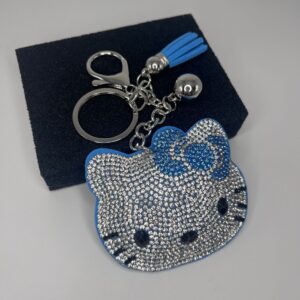 Blue / Keychain + hot diamond cat